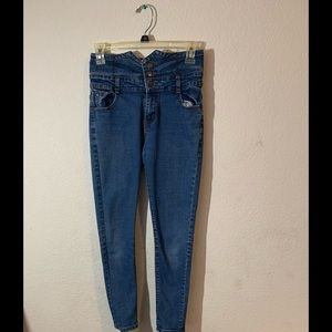 Blue high-rise jeans